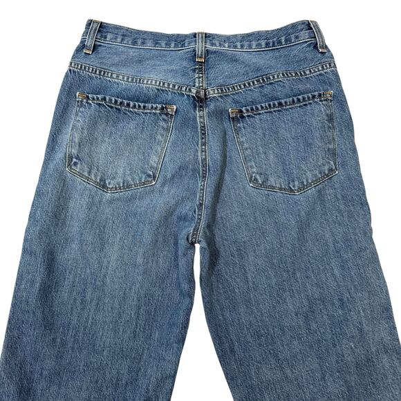 J Brand Joan Crop Jeans Wide Leg Ankle Length Blue Denim Gold Stripe USA Size 27 - Picture 9 of 12